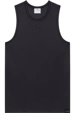 Courrèges Koszulki, Mężczyzna, Czarny, S, Bawełna, Top bez rękawów