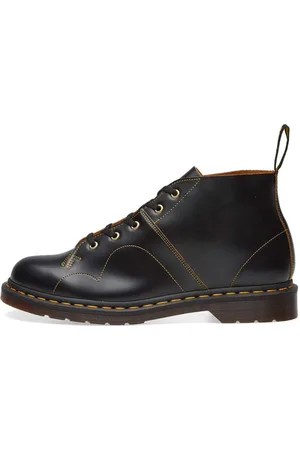 Dr. Martens Buty, Mężczyzna, Czarny, 37 EU, Skóra, Vintage Czarne Gładkie Botki Church