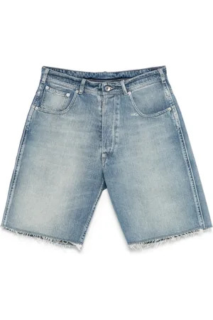 Maison Margiela Szorty, Mężczyzna, Niebieski, W32, Denim, Denimowe szorty Bermuda z klamrą