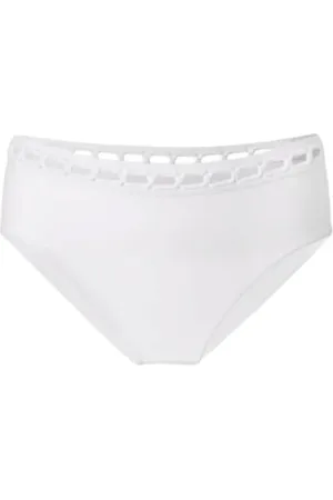 ERMANNO SCERVINO Bielizna, Kobieta, Biały, L, Poliester, Białe haftowane majtki od bikini z lycry