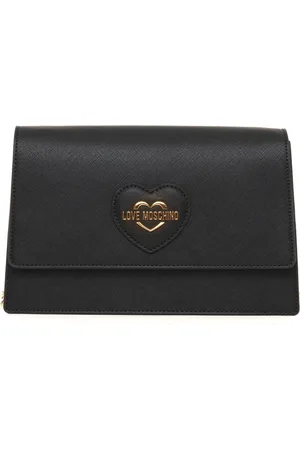 Moschino Torebki, Kobieta, Czarny, ONE SIZE, Torebka na ramię z łańcuszkiem i klapką