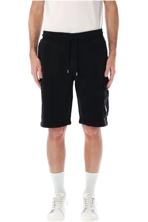 C.P. Company Szorty, Mężczyzna, Czarny, S, Len, Fleece Lens Cargo Shorts