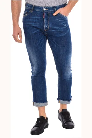 Dsquared2 Jeansy, Mężczyzna, Niebieski, S, Bawełna, Proste Długie Spodnie