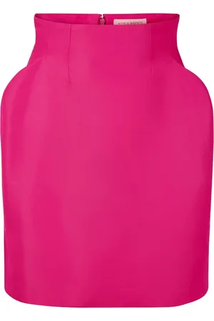 Nina Ricci Spódnice, Kobieta, Różowy, XL, Poliester, Taftowa Spódnica Mini z Wysokim Stanem