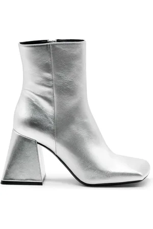 vic matiè Buty, Kobieta, Szary, 37 EU, Srebrna Minimalistyczna Botka Ming