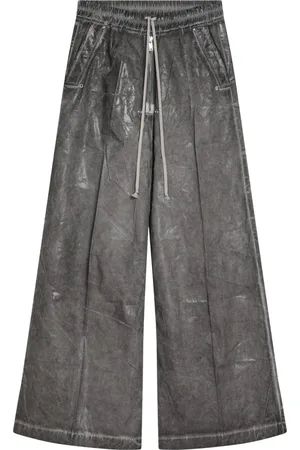 Rick Owens Spodnie, Mężczyzna, Szary, L, Luźne Spodnie Baggy