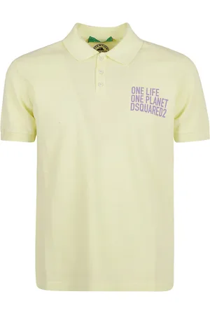 Dsquared2 Koszulki, Mężczyzna, Żółty, S, Bawełna, Mini Koszulka Polo