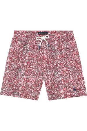 Brooks Brothers Stroje kąpielowe, Mężczyzna, Wielobarwność, M, Poliester, Czerwone Szorty Kąpielowe Red Coral Reef