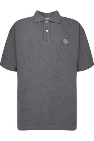 Maison Kitsuné Koszulki, Mężczyzna, Szary, S, Bawełna, Koszulka Polo z Klasycznym Kołnierzykiem