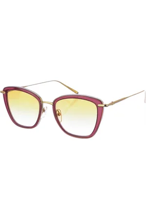 Longchamp Akcesoria, Kobieta, Żółty, ONE SIZE, Owalne okulary przeciwsłoneczne