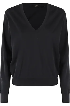 SEVENTY BY SERGIO TEGON Swetry, Kobieta, Czarny, L, Podstawowy top z dekoltem w serek