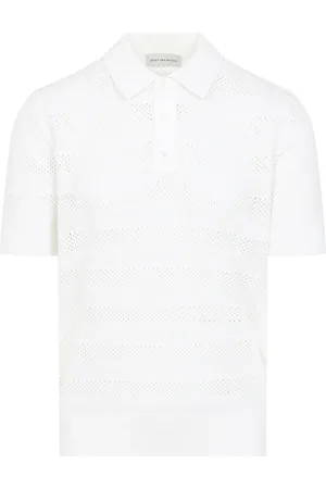 DRIES VAN NOTEN Koszulki, Mężczyzna, Biały, M, Poliester, Biała Koszulka Polo