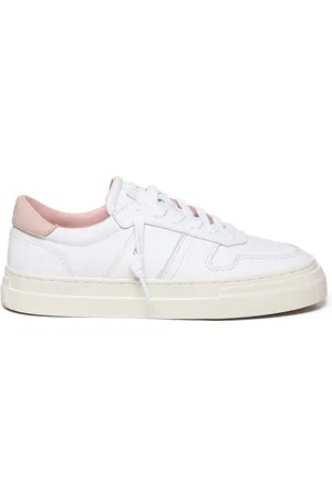D.A.T.E. Buty, Kobieta, Biały, 36 EU, Skóra, Biało-Różowe Skórzane Sneakersy