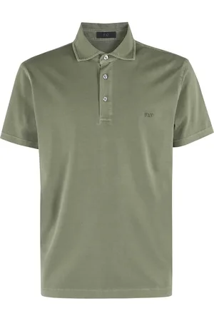 FAY Koszulki, Mężczyzna, Zielony, 2XL, Zielony Polo z Haftowanym Logo