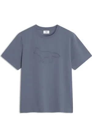 Maison Kitsuné Koszulki, Mężczyzna, Niebieski, M, Fox Comfort Tee Koszulka z krótkim rękawem
