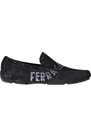 Salvatore Ferragamo Buty, Mężczyzna, Niebieski, 39 1/2 EU, Zamsz, Niebieskie Buty Loafer