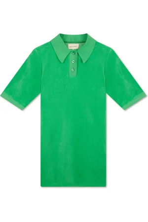 Loulou Studio Sukienki, Kobieta, Zielony, M, Bawełna, Zielona Sukienka Mini w Stylu T-shirtu
