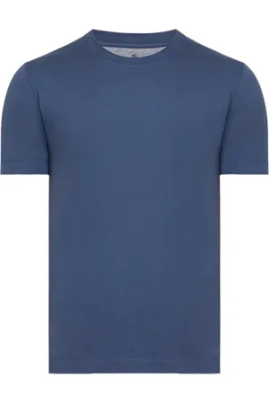 Brunello Cucinelli Koszulki, Mężczyzna, Niebieski, M, Bawełna, Granatowa bawełniana koszulka T-shirt Basic Fit