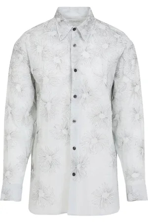 DRIES VAN NOTEN Koszule, Mężczyzna, Wielobarwność, S, Bawełna, Croom EMB Shirt
