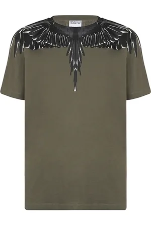 MARCELO BURLON Koszulki, Mężczyzna, Zielony, M, Koszulka Icon Wings