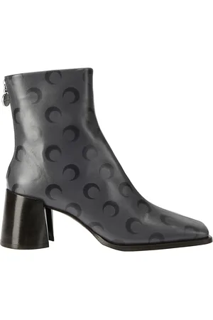 Marine Serre Buty, Kobieta, Szary, 40 EU, Skóra, Moon Airbrushed Leather MS Block High Boot