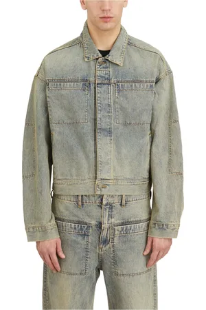 Entire Studios Kurtki, Mężczyzna, Niebieski, XS, Denim, Kurtka dżinsowa Denim Surface Wave