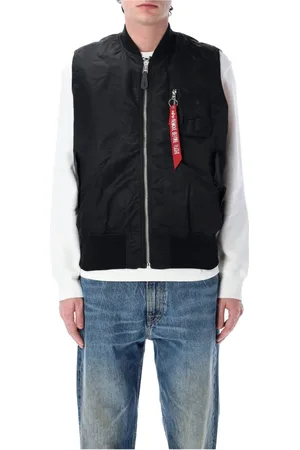 Alpha Industries Kurtki, Mężczyzna, Czarny, XL, Nylon, Klasyczna Kamizelka Ma-1