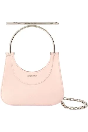 Alexander McQueen Torebki, Kobieta, Różowy, ONE SIZE, Skóra, Różowa Skórzana Cross Bar Torebka
