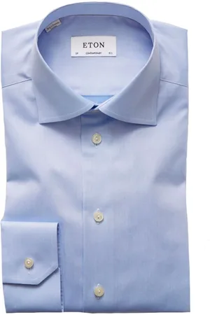 Eton Koszule, Mężczyzna, Niebieski, 5XL, Bawełna, Niebieska koszula o kroju Contemporary Fit