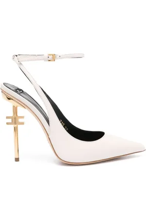 Elisabetta Franchi Buty, Kobieta, Żółty, 38 EU, Skóra, Czółenka slingback z skóry nappa z regulowanym paskiem