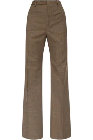 Dsquared2 Spodnie, Kobieta, brązowy, S, Wełna, Spodnie Garniturowe Slim Fit w Pepitkę z Wełny