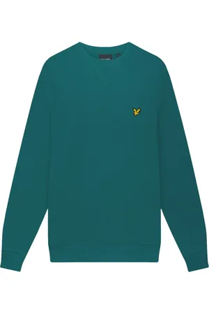 Lyle & Scott Bluzy, Mężczyzna, Zielony, XL, Bawełna, Zielona bluza dresowa z okrągłym dekoltem