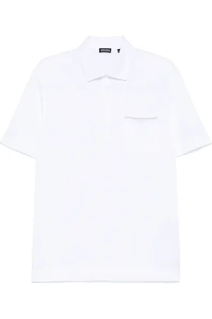 Ermenegildo Zegna Koszulki, Mężczyzna, Biały, L, Bawełna, Bawełniana koszulka polo 3 guziki Włochy