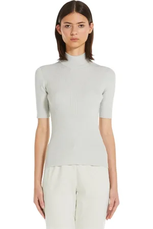 Max Mara Swetry, Kobieta, Szary, XS, Sweter z wiskozy i lureksu o kroju slim fit