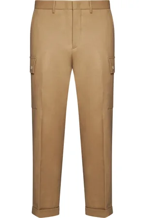 Etro Spodnie, Mężczyzna, Beżowy, S, Wełna, Beżowe wełniane spodnie o kroju cropped tapered