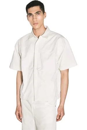 Entire Studios Koszule, Mężczyzna, Beżowy, L, Bawełna, Canvas Classic Short-Sleeve Shirt