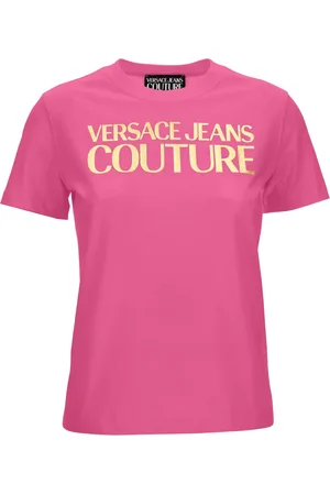 VERSACE Koszulki, Kobieta, Różowy, 2XS, T-shirty i Pola Różowe