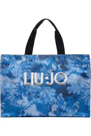 Liu Jo Torebki, Kobieta, Niebieski, ONE SIZE, Denim, Torba typu tote z nadrukiem z denimu