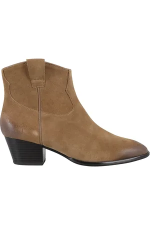 Ash Buty, Kobieta, brązowy, 38 EU, Zamsz, Zamszowy Botek Z Punktowym Nosem Zamek