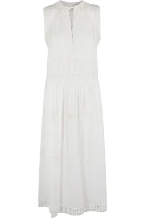 ULLA JOHNSON Sukienki, Kobieta, Biały, M, Boho Chic Plażowy Coverup