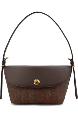 Etro Torebki, Kobieta, brązowy, ONE SIZE, Mała torebka typu boat bag z żakardu paisley