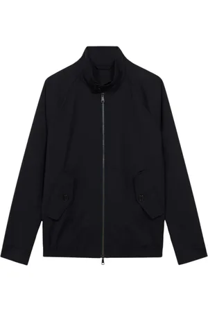 Brooks Brothers Kurtki, Mężczyzna, Niebieski, M, Wełna, Granatowa kurtka Harrington z dziewiczej wełny