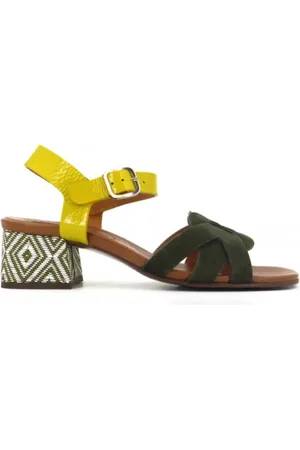 Chie Mihara Buty, Kobieta, Wielobarwność, 37 1/2 EU, Zamsz, Sandały zamszowe z paskiem skórzanym
