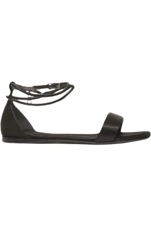 Max Mara Buty, Kobieta, Czarny, 37 EU, Skóra, Eleganckie płaskie sandały