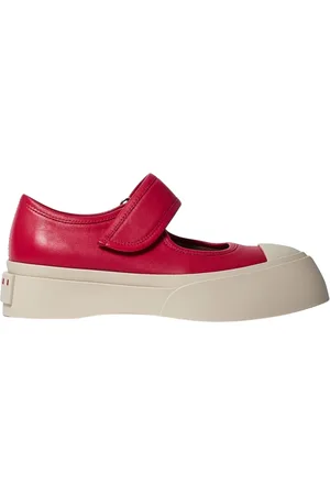 Marni Buty, Kobieta, Czerwony, 36 EU, Skóra, Skórzane buty na grubej podeszwie