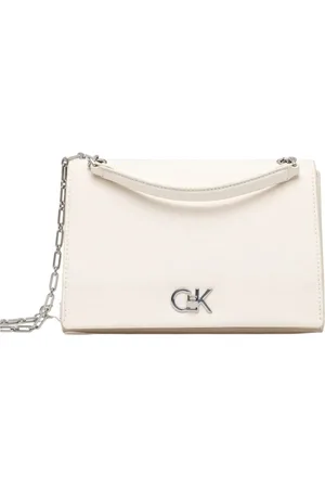 Calvin Klein Torebki, Kobieta, Biały, ONE SIZE, Poliester, Średnia Torebka Listonoszka z Możliwością Transformacji