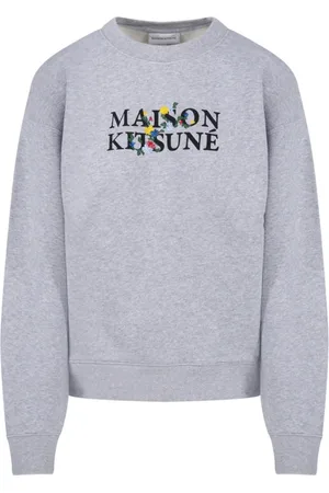 Maison Kitsuné Bluzy, Kobieta, Szary, M, Bawełna, Kwiatowa Bluza Comfort