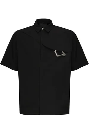 HELIOT EMIL Koszule, Mężczyzna, Czarny, L, Nylon, Czarna Koszula Nylonowa z Karabinkiem