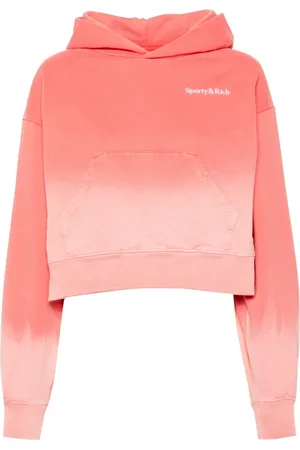 Sporty & Rich Bluzy, Kobieta, Różowy, M, Bawełna, Bawełniana Bluza z Kapturem
