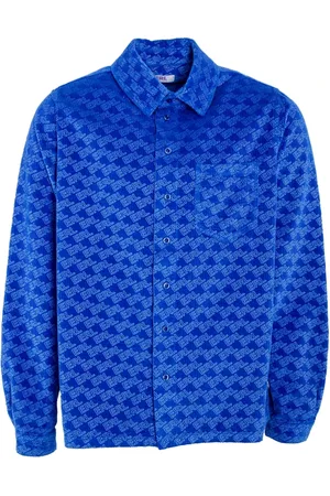 ERL Koszule, Mężczyzna, Niebieski, XL, Corduroy Embossed Overshirt
